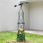 41-Inch Metal Obelisk Trellis – Elegant Garden Support for Climbing Plants, Perfect for Outdoor Rose Bushes and Tall Vines, Durable Metal Design with Arrow Top for Indoor and Outdoor Use