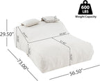Merax Outdoor Bean Bag Chair Sun Lounger for 2 Adult, 73" Big Comfy Outdoor Bean Bag Daybed Couch with Headrest, Water-Resistant Fabric Patio Chaise Lounger Chair for Pool Balcony Beach Deck, Beige
