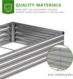 2PCS 6x3x1ft Galvanized Raised Garden Bed Kit, Galvanized Planter Raised Garden Boxes Outdoor, Large Metal Raised Garden Beds for Vegetables,Silver