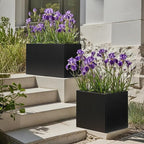 Black Planter Box Galvanized Steel Rectangular Metal Planter 36" L x 12" W x 16" H Indoor Large Outdoor Planters Steel Metallic Heavy Flower Pot Commercial Residential for Patio, Backyard, Garden