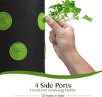 2 Pack Black and Green Upside Down Tomato & Herb Planter, Hanging Durable Aeration Fabric Strawberry Planter Bags