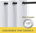 NICETOWN Room Darkening Curtain for Living Room - Window Treatment Thermal Insulated Grommet Room Darkening Panel/Drape for Bedroom (1 Panel, 52 by 45, Greyish White)