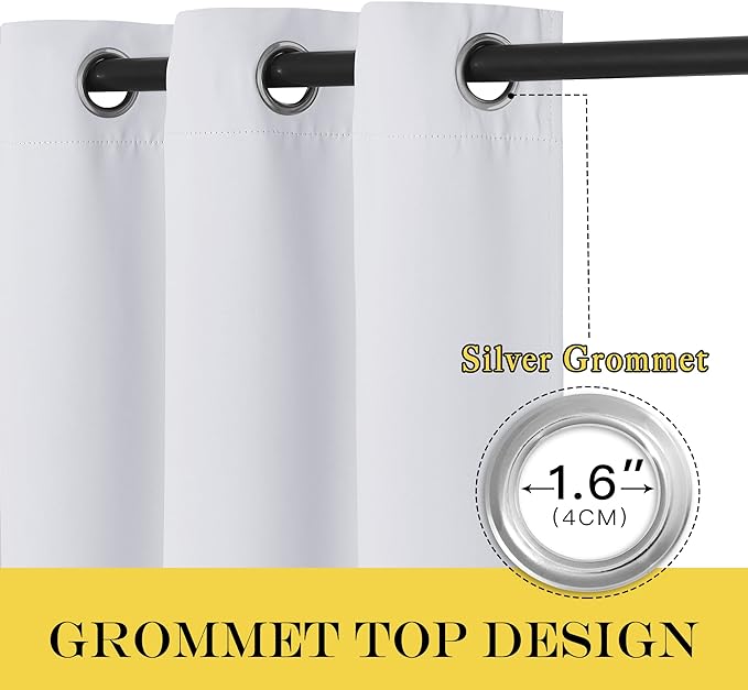 NICETOWN Room Darkening Curtain for Sliding Glass Door, Energy Saving Extra Wide Room Divider Drape Thermal Insulated for Living Room/Garage, Greyish White, W100 x L120 - inch, 1 Piece