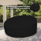 Easy-Going Heavy Duty 600D Outdoor Daybed Cover 88 Inch UV Resistant Patio Round Sofa Cover Waterproof Outdoor Canopy Daybed Sofa Cover with Air Vent 88" Dia x 35"/18" H, Black