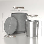 HOMCOM 2.6 Gal Outdoor Cooler Side Table, 3-in-1 Cool Coffee Table with Storage, Removable Ice Bucket and Lid, Concrete Small Patio Table for Party, Poolside, Deck, Gray