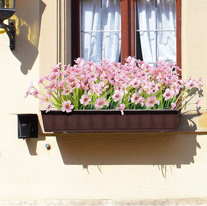 Artificial Plants Greenery for Outdoor Use, 30 Pink UV Resistant Bundles