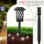 8.25" Reinforced ABS Plastic Solar Ground Spikes - Durable Solar Light Replacement Stakes for Garden, Pathway, Deck, Camping, Christmas Lights (Fits 0.83" Inside Diameter) (Black-4 Pack)