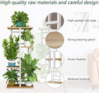 LINZINAR Plant Stand Indoor 4 Tier 5 Potted Multiple Plant Shelf Stands for Garden Corner Balcony Living Room White