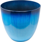 Gardener Select (EPR12-204) Large Egg Shaped Planter - Modern Indoor & Outdoor Decorative Flower Pot/Box (12 Inch, Blue Flower)