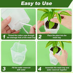 12 Pack Self Watering Pots Set for Indoor Plants, 2.5" Small Clear Self Watering Planters with Watering Holes Plastic Flower Pot with 12 Labels, 12 Ropes