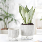 5 Pack Self Watering Pots for Indoor Plants, 4" + 5.5" Decorative Planters for Indoor Plants, Easy-Care Pots for African Violet, Orchid, Snake Plant, Herbs