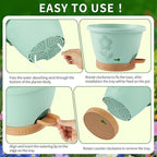Plant Pots, Flower Pots for Indoor/Outdoor Plants, Self Watering Plastic Planters Pots with Drainage Holes, Saucer & Reservoir, Decorative Nursery Planting Pots(10 Inch Set of 4)