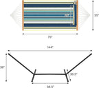 Two Person Hammock with Stand for Outside Heavy Duty, Outdoor Patio Hammock with Portable Steel Stand, Large Double Hammocks,480lbs Capacity.(Grey Stripes)