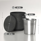 HOMCOM 2.6 Gal Outdoor Cooler Side Table, 3-in-1 Cool Coffee Table with Storage, Removable Ice Bucket and Lid, Concrete Small Patio Table for Party, Poolside, Deck, Charcoal Gray