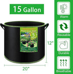 NACHLYNN 5-Pack 15 Gallon Grow Bags Thickened Nonwoven Fabric Pots Heavy Duty Aeration Fabric Pots with Handles Plant for Gardening Fruits Flowers Plant