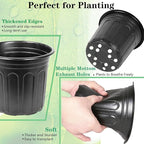 60-Packs 1 Gallon-S Flexible Plastic Plant Nursery Pots with 10 Pcs Plant Labels, Thickened Soft Seed Starting Container for Seedlings, Vegetables, Succulents and Cuttings