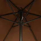 Blissun 7.5 ft Patio Umbrella, Yard Umbrella, Outdoor Market Umbrella with Push Button Tilt Crank, Brown