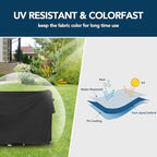 Furniture Set Cover for Square Patio Tables, Waterproof Oxford Fabric, Black