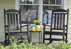 Devoko HDPE Rocking Chair Plastic Outdoor Indoor Patio Rocker Chair High Back All Weather Rocker for Patio Backyard Porch Garden (Black)