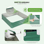 ZORMY 2 Pcs 4x4x1ft Galvanized Raised Garden Bed Outdoor, Metal Planter Boxes with Easy Assembly, Planter Raised Beds for Gardening, Flower, Plants, Vegetable, Herb - LotusGreen