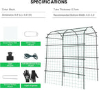 VIVOSUN 7Ft. Arch Trellis for Climbing Plants, 7 x 6 x 7ft Tall Metal Tunnel Trellis, Lightweight Metal Plant Support Archway with Nylon Netting for Climbing Vine, Vegetables, Fruits, Flowers, Black