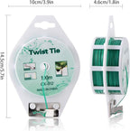 2 Reels 328 Feet (100m) Twist Tie, Green Coated Garden Plant Ties with Cutter for Gardening and Office Organization, Home