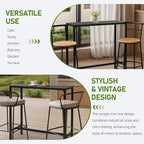 Outvita Outdoor Bar Table, 37" Height Patio Pub Table with Waterproof Frame and Adjustable Foot for Hot Tub, Patio, Backyard, Balcony, Hallway, Bistro Rectangle, Black