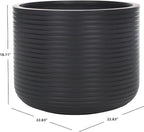 SAFAVIEH Outdoor Collection Nardo Black Cement Ficonstone Planter Pot