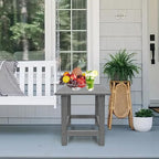 Outdoor Side Table, HDPS Single Adirondack Side Table Weather Resistant, Table for Adirondack Chair, Outside End Table for Patio, Pool, Deck, Porch, Outdoor or Indoor Use, Grey