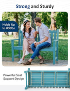 Outdoor Bench Set of 2, Weatherproof Garden Benches for Outdoors, All Weather HIPS Patio Bench Holds up to 800lbs, Never Rot or Fade, Comfort Bench for Porch Garden Patio Yard and Park