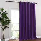 NICETOWN Room Divider Curtain 132 Inches Long, Wide Blackout Sliding Door Curtain for Bedroom, Room Darkening Privacy Window Curtain for Patio Door (1 Panel Set, Royal Purple, 80 x 132 Inch)
