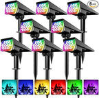 T-SUNUS 8 Pack Solar Color Landscape Spotlights, IP65 Waterproof Solar Powered Spot Light Wall Lights, 2-in-1 Outdoor Solar Landscaping Light for Yard Garden Driveway Porch Walkway Pool Patio