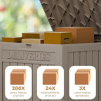 55 Gallon Package Delivery Box for Outside,Weather Resistant UV Protection Resin Outdoor Storage Parcel Box for Porches, Front Door,Balconies,Garages
