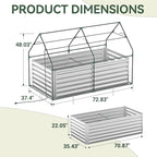 Raised Garden Bed with Self-Watering System, 6x3x2 ft Elevated Planter Boxes Outdoor with PE Cover, Galvanized Raised Beds for Gardening,Vegetables,Flowers, Backyard, Patio