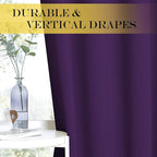 NICETOWN Blackout Room Divider Curtains for Sliding Glass Doors 102 Inches Long 1 Panel, Extra Wide Curtains for Doorway Patio Bedroom Living Room (Royal Purple, 80Wx102L, 1 Panel)