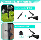 Solar Spot Lights Outdoor Color Changing, 8 Lighting Modes 2-in-1 Solar Lights Outdoor Waterproof, Auto On/Off Multicolor Solar Powered Landscape Spotlights for Garden Patio Yard Pool, 4 Pack
