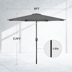 Simple Deluxe 9' Patio Umbrella Outdoor Table Market Yard Umbrella with Push Button Tilt/Crank