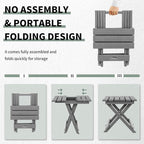 FUNBERRY Outdoor Folding Adirondack Side Table, Portable No Assembly Patio End - Image 4