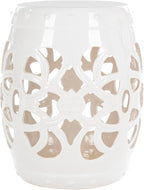 Safavieh Castle Gardens Collection Imperial Vine Antique White Glazed Ceramic Garden Stool