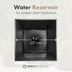 Tierra Verde 2-Pack Indoor & Outdoor Self-Watering Square Planters, Medium, Sonata, Black - Planter Containers for Plants and Flowers - Gardening and Landscaping Accessories
