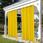 BONZER Outdoor Curtains for Patio Water Resistant Heavy Privacy Light Filtering Grommet Outside Curtains for Porch, Pergola, Gazebo, 1 Panel, 54W x 95L inch, Yellow