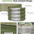 4-in-1 Modular Raised Garden Bed Kit - Adjustable Sizes (5x3x1ft, 4x4x1ft, 6x2x1ft, 7x1x1ft) - Heavy Duty Galvanized Steel Planter Box with Bracing Rods & Gloves for Vegetables, Fruits
