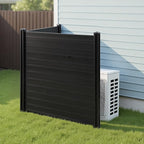VEVOR 2 Panels Outdoor Privacy Screen, 48 x 48 in Air Conditioner Fence with 27.6 in Ground Stakes, Pool Equipment Enclosure, Horizontal Vinyl Privacy Fence, Ideal for Trash Can and A/C Units, Black