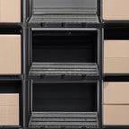 Gracious Living 4 Pack Light Duty Storage Shelves, Knect-A-Shelf 4-Shelf Ventilated Shelving Rack Organizer for Home, Garage, Basement & Laundry, Black