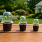 36 Packs 5/4/3.5 Inch Clear Nursery Pots with Humidity Domes, Transparent Plant Pots with Drainage Holes, Variety Pack Seedling Pots for Vegetable Propagation, Root Cutting, Seed Starting