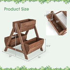 Giantex Vertical Raised Garden Bed, 3 Wood Planter Boxes for Flower Vegetable Fruit Herb, Freestanding Garden Planter with Drain Holes, Elevated Raised Beds for Indoor Outdoor Lawn Patio Yard, Brown