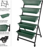 Raised Garden Beds - 5 Tier Vertical Garden Planter - Planters for Outdoor Plants - Gardening and Greenhouse Accessories by Pure Garden (Green)