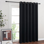 NICETOWN Blackout Curtain for Sliding Door, Patio Door Curtains, Thermal Insulated Wide Drapes/Draperies for Bedroom (Black, 80 by 84 inches)