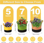 Grow Bags 5 Gallon,6 Pack Fabric Plant Pots with Handles Planter Bag for Outdoor Garden Planting Vegetables Flowers Fruit