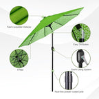Backyard Expressions 9 ft. Patio Umbrella, Market Table Umbrella w/Tilt and Crank, 8 Ribs